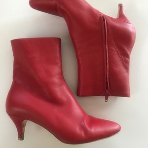 CHARLOTTE STONE FLAME KITTEN HEEL BOOTIES